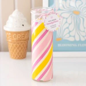 Candyfloss Scented Striped Tube Candle