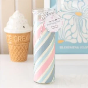 Bubblegum Scented Striped Tube Candle