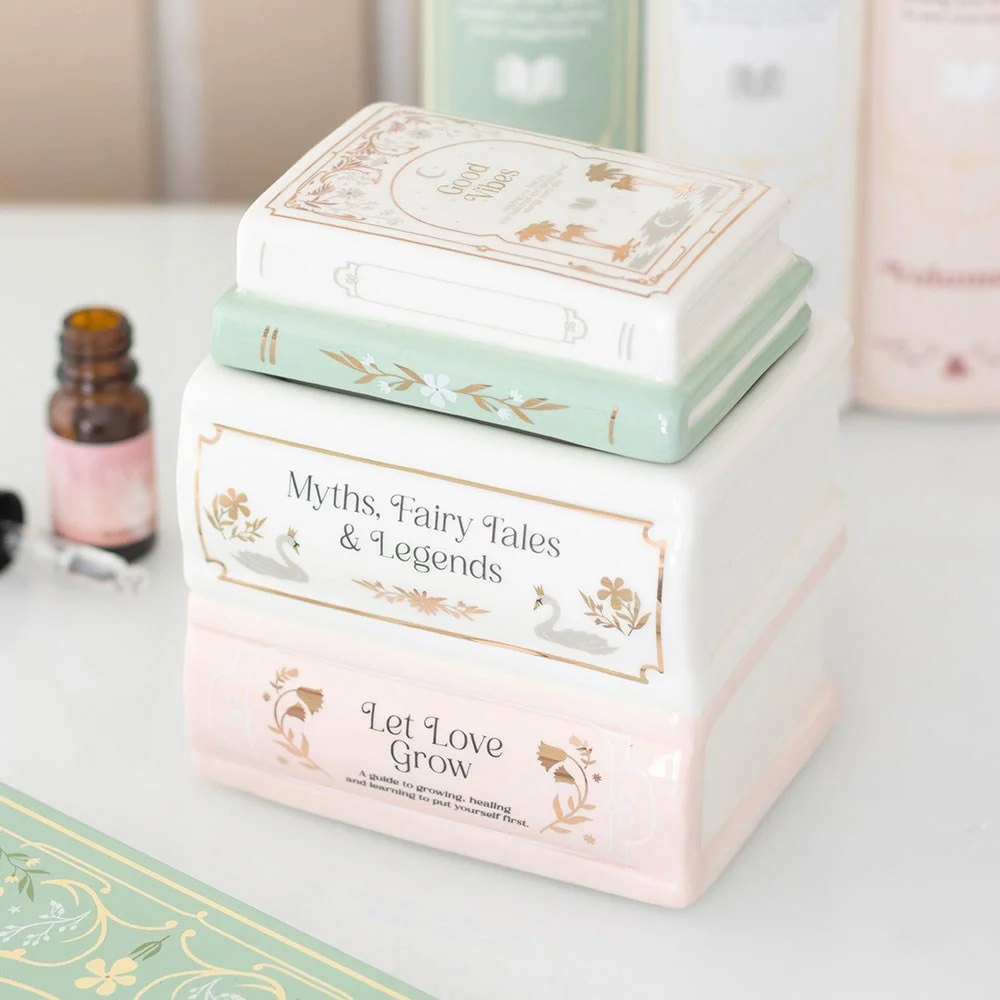 Charming Book Stack Wax Burner